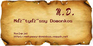 Mátyássy Domonkos névjegykártya